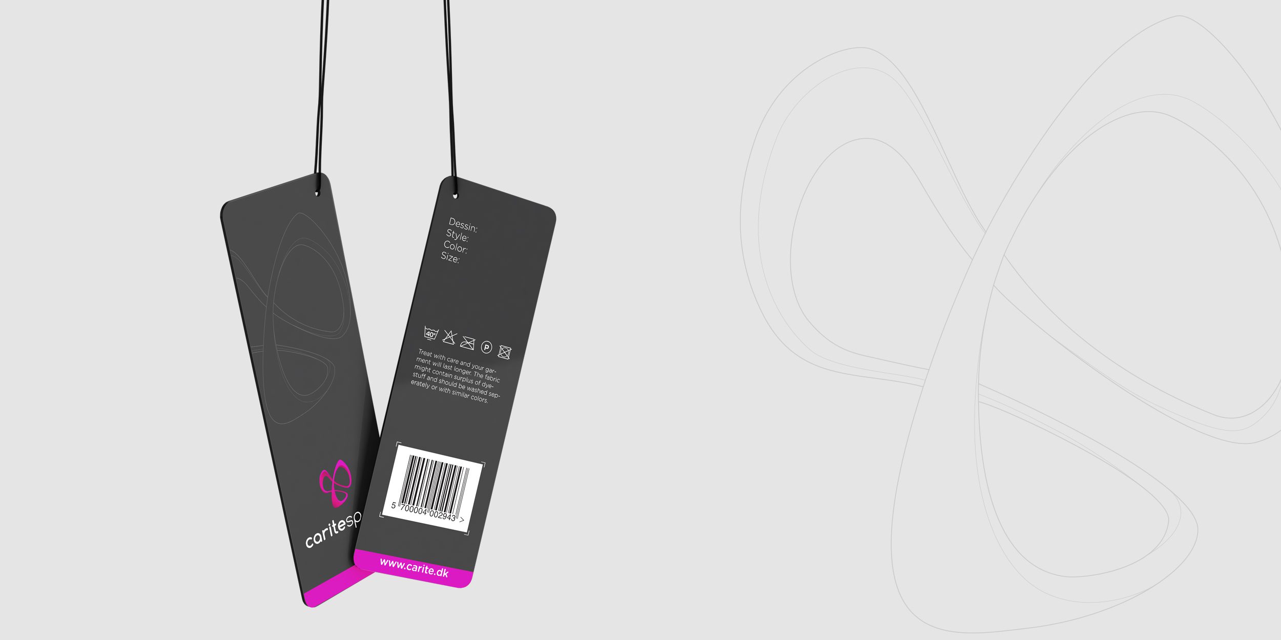 Carite Sport tag with barcode