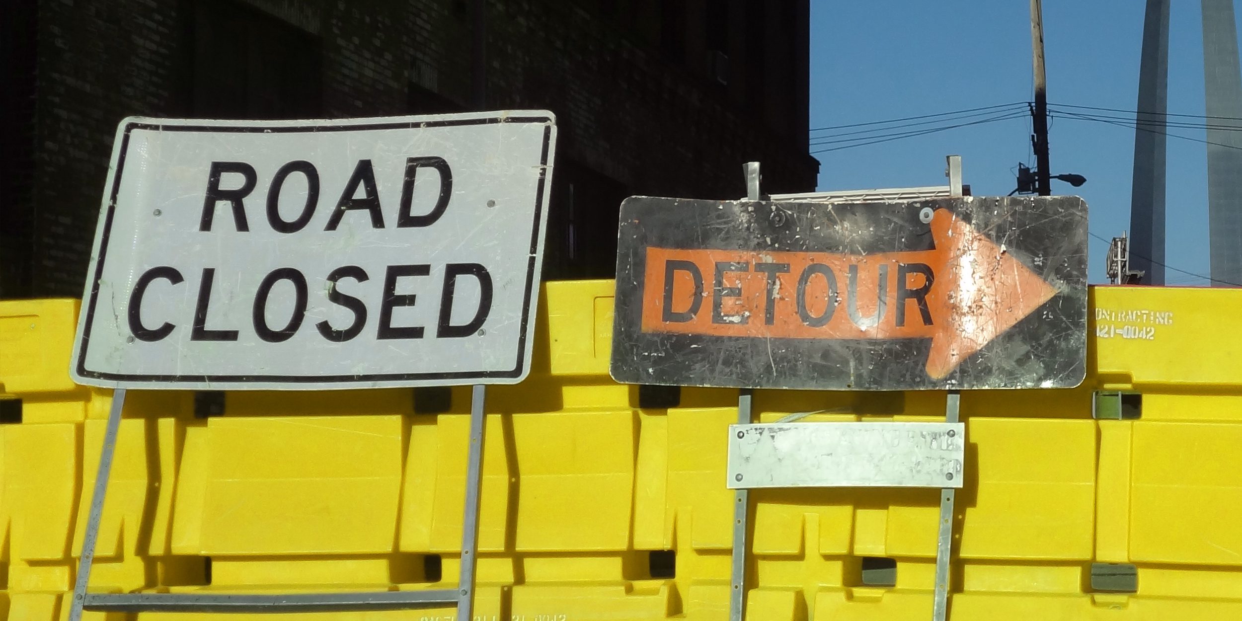 Road signs: Road closed, Detour
