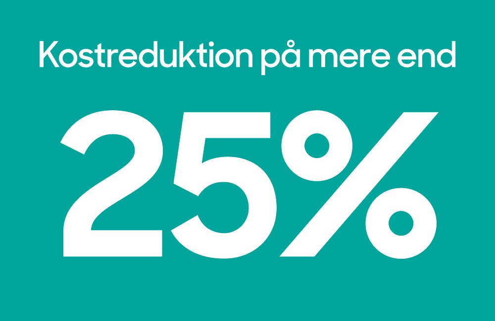 kostreduction på mere end 25%
