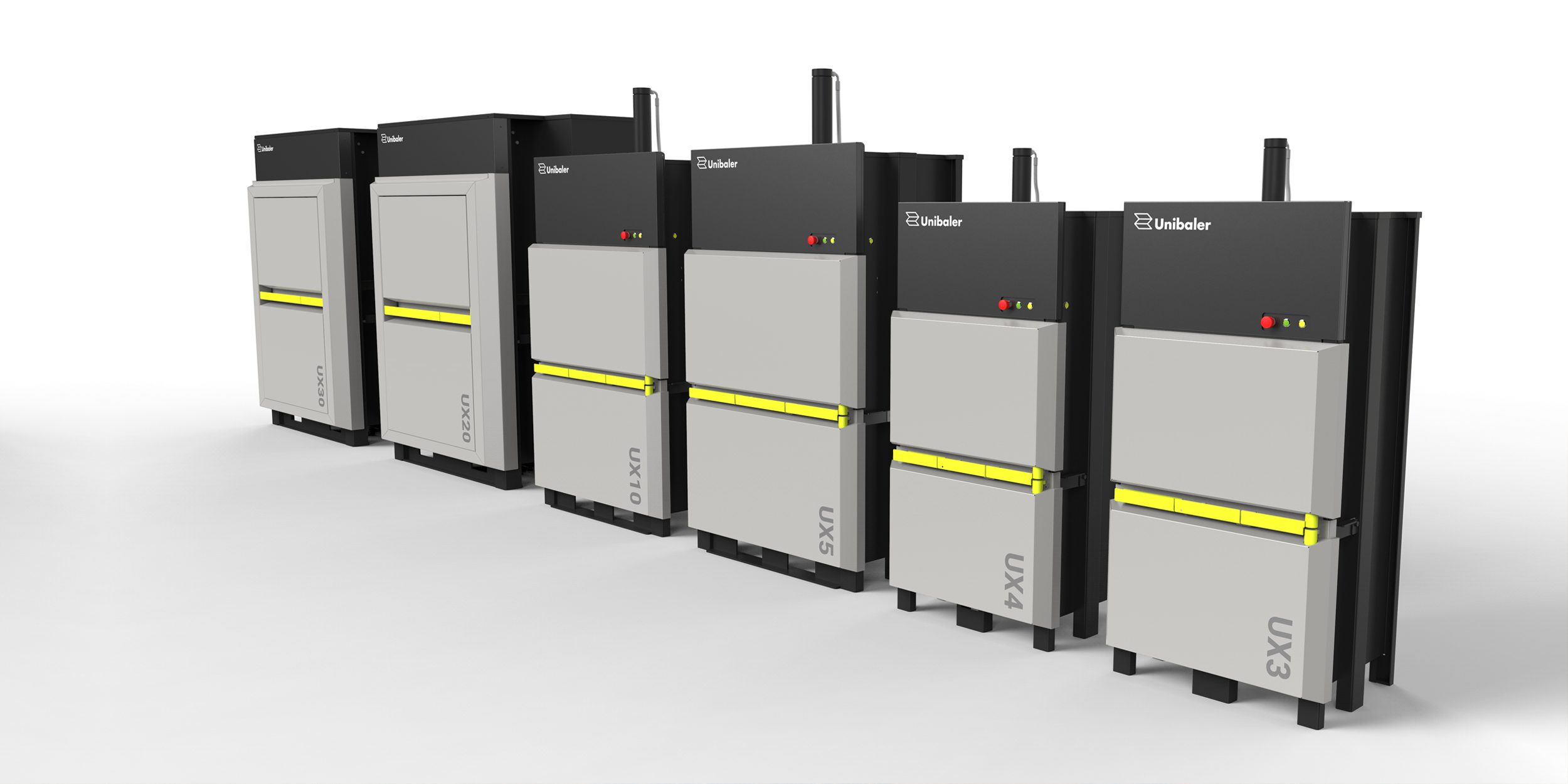 Balepresser - unibaler different models: UX30, UX20, UX10, UX5, UX4, UX3