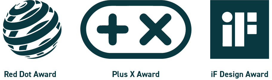 Red Dot Award, Plus X Award, IF Design Award