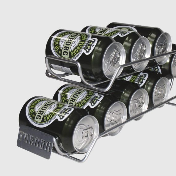 Tuborg beers on cooler rack