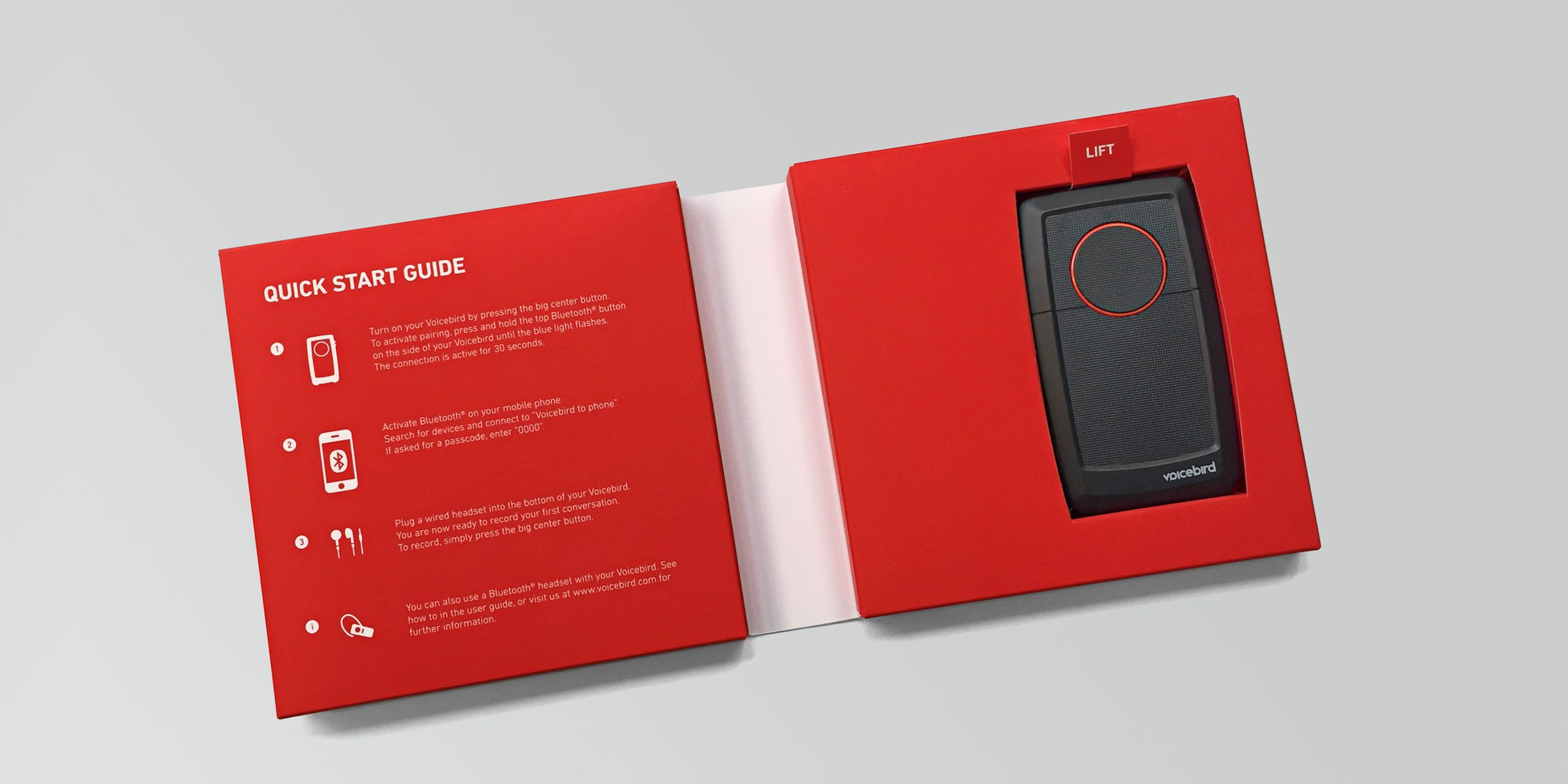 quick start guide Voicebird emballage