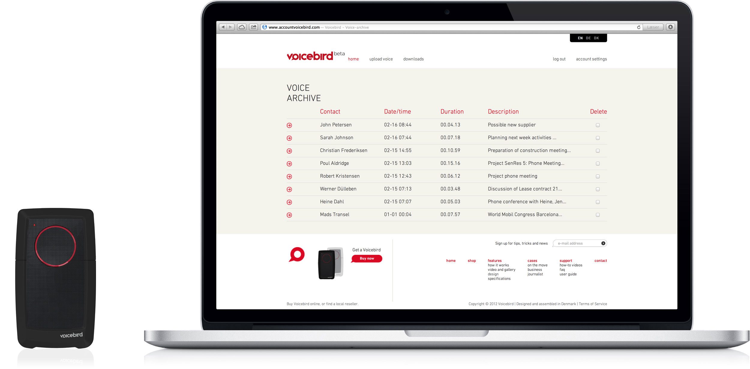 Voice bird website "voice archive"